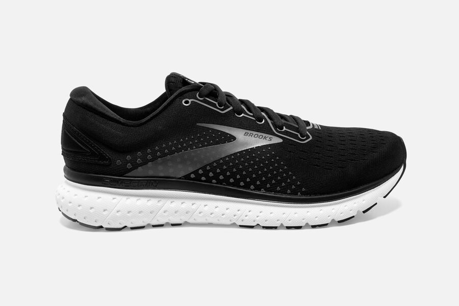 Glycerin 18 Road Brooks Running Shoes NZ Womens - Black/White - WCQUNK-491